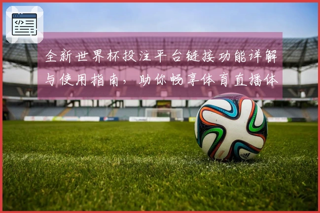 全新世界杯投注平台链接功能详解与使用指南，助你畅享体育直播体验